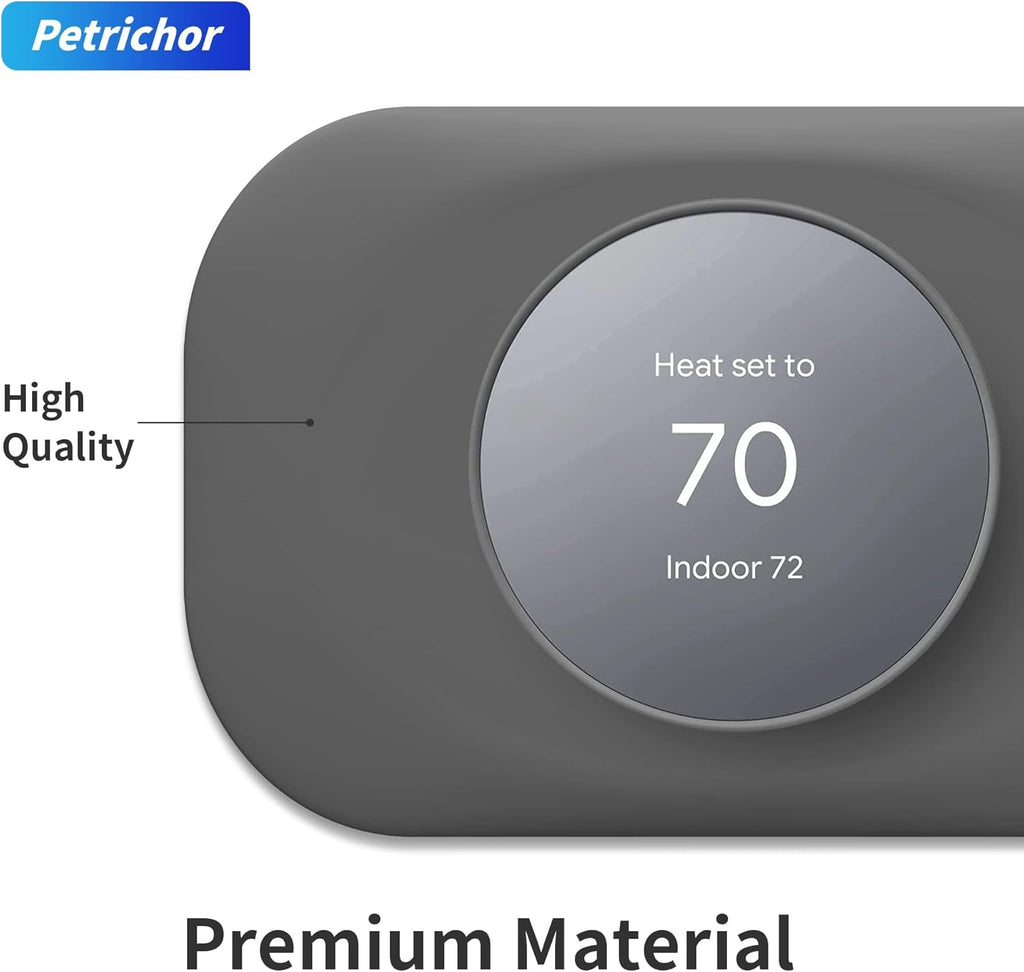 Compatible with Google Thermostat 2020 Wall Plate Cover - Petrichor Nest Thermostat Trim Kit, Made for Google Nest Thermostat 2020, Cover Imperfections Easy to Install - Charcoal（2 Pack）