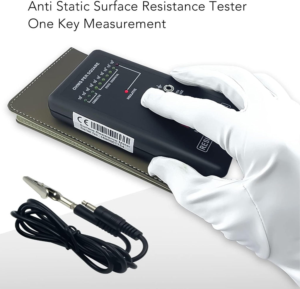 Digital Static Electricity Tester - Precise Measuring Instrument Electrostatic Analyzer Self Calibration Resistivity Tester