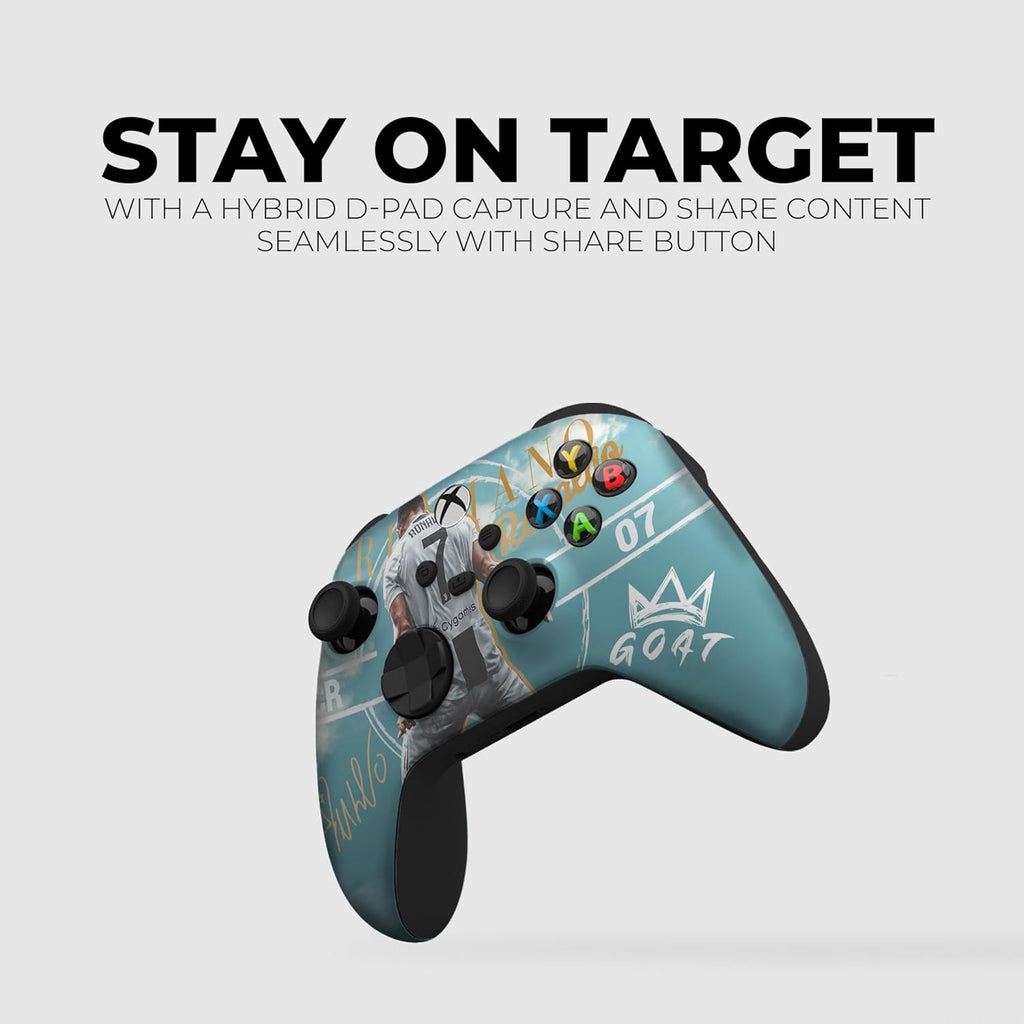 DreamController Ronaaldo Custom X-box Controller Wireless compatible with X-box One/Series X/S Proudly Customized in USA with Permanent HYDRO-DIP Printing (NOT JUST A SKIN)