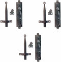 Black Cast Iron Norfolk Door Latches Traditional Gate Or Door 8" Tall Thumb Latches Black Powder Coated Two Sided Gate Latch Locks with Mounting Hardware | Renovators Supply Manufacturing Pack of 3