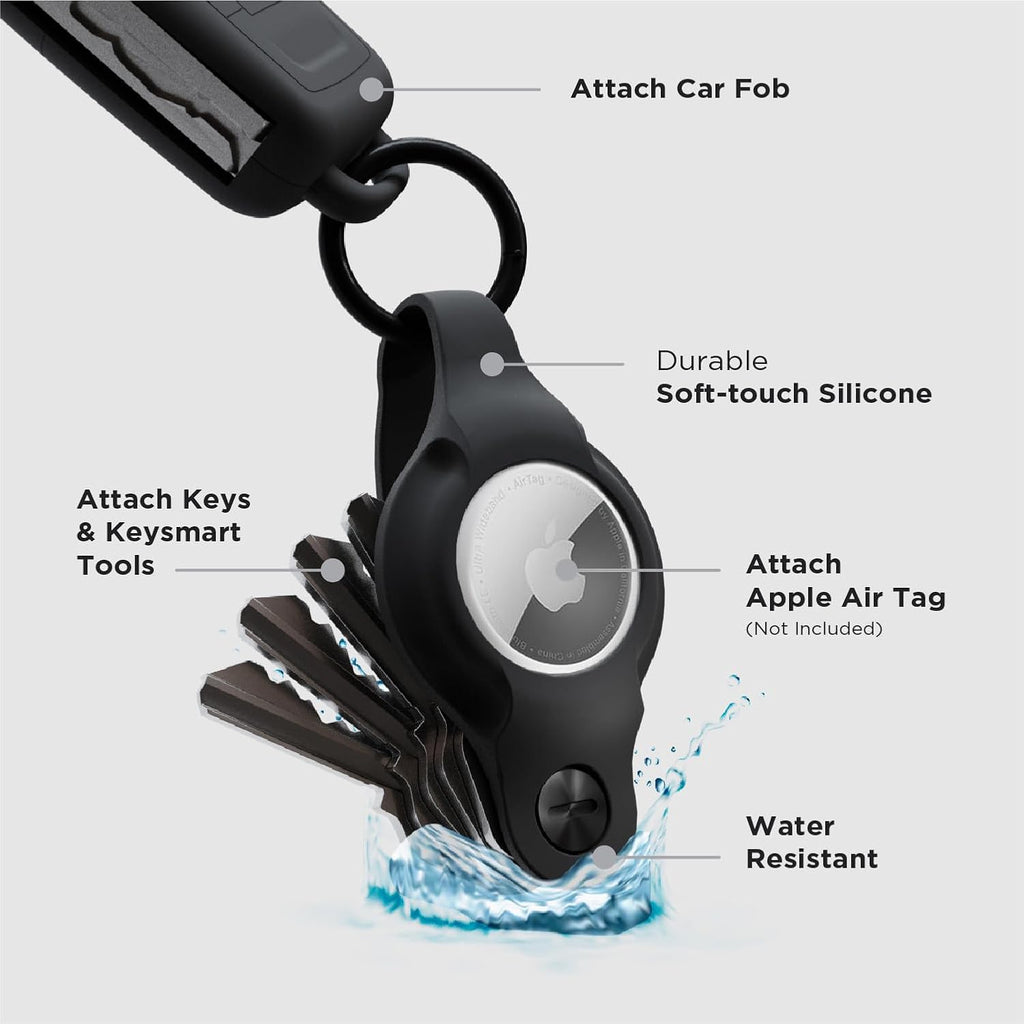 KeySmart AirTag Keychain Key Holder, Compatible with Apple AirTag Holder, Key Organizer Keychains