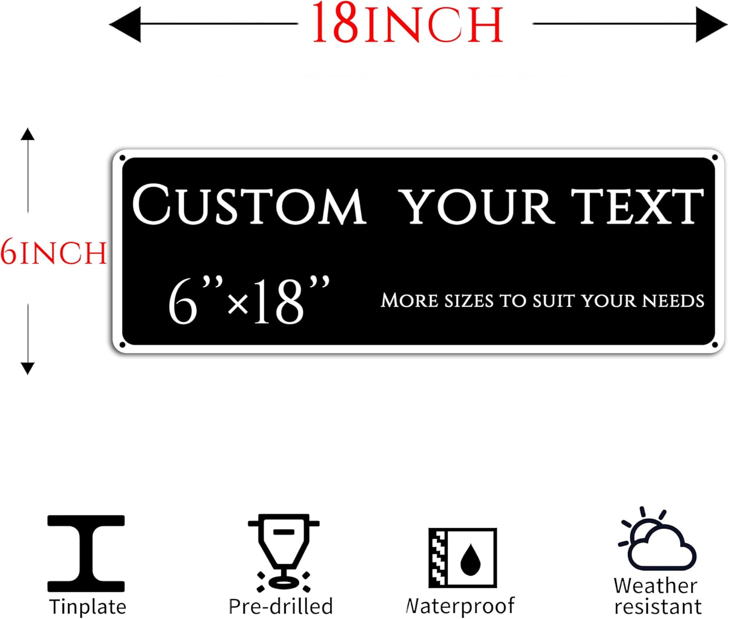 Custom Sign, street signs customized，Aluminum Weatherproof Metal Sign Multiple Sizes, delivery signs for home,Reflective doorplates,Business, Workplace, office, Home, Delivery Signs(6 * 18 Inch)