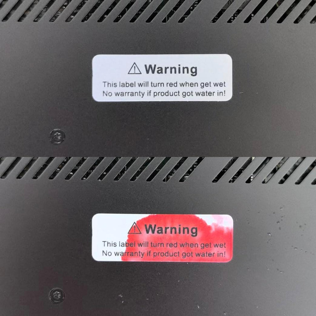 170pcs1.2x0.4 inch Water Sensitive Sticker Turn Red When Got Wet Device Potential Damage Indicator Warranty Void Instruction Liquid Sensor Label