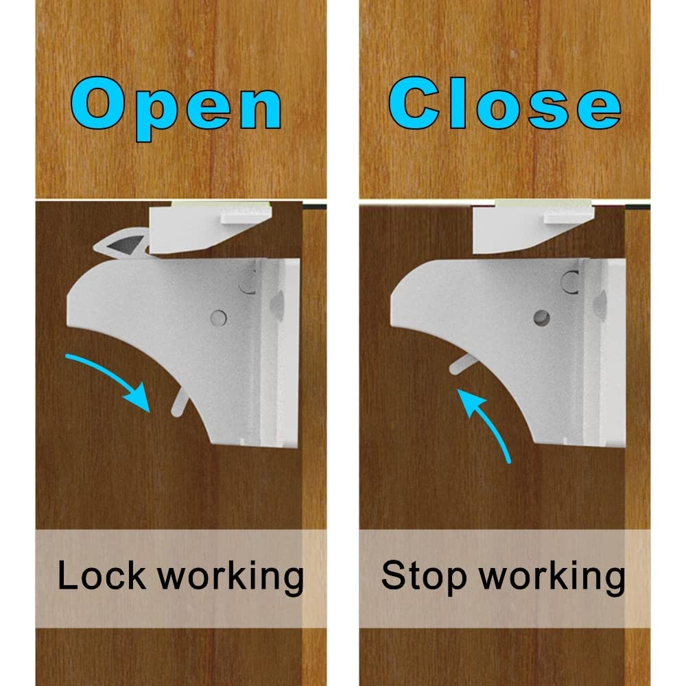 Cabinet Locks for Babies（48Locks+10Keys) Magnetic Child Locks for Cabinets Baby Proofing Cabinets-HelloPony