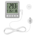 Refrigerator Thermometer Freezer Alarm Digital Freezer Thermometer Fridge Thermometer with Extra Sensor high and Low Temperature Alarm (1, White,ZZ10)