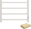 KEG Towel Warmer 4 Bars for Bathroom Wall Mounted Bath Towel Heater Hardwired and Plug-in with Built-in Timer White Square white TW-4s-W Towel warmer 4 bars white
