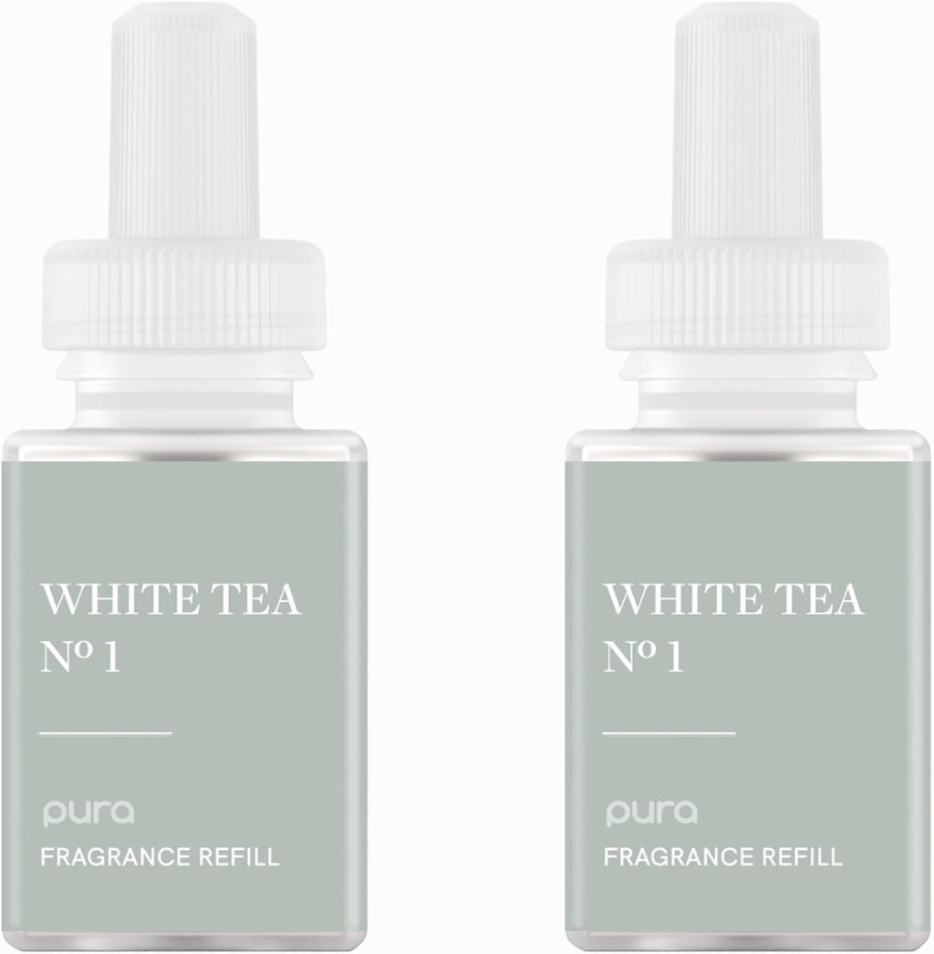 PuraHome Scent Refill - Smart Air Diffuser - Up to 120-Hours of Luxury Fragrance per Refill - Home Essential - Clean & Safe Diffuser Fragrance - 2 Pack, White Tea No. 1