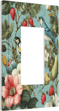 William Morris Flower 1 Gang Single Rocker Wall Plate Cover Decorative Light Switch Covers Electrical Faceplate Switch Plates for Bathroom Kitchen Home