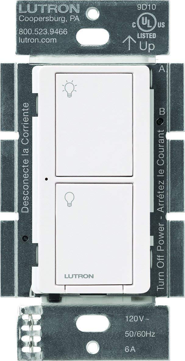 Lutron Caseta Original Smart Light Switch (Lutron Smart Hub Required), for Home, LED Lights, and Fans, 6 Amp, Single-Pole/3-Way, Neutral Required, PD-6ANS-WH, White (8-Pack)