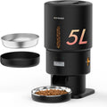 Automatic Cat Feeder - 5L Anti-Clog Cat Food Dispenser Keeps Dry Food Fresh, 10s Voice, 1-6 Meals/Day, Programmable Portions, 180-Day Battery Life, Easy to Clean Auto Pet Feeder for Multi Cats & Dogs