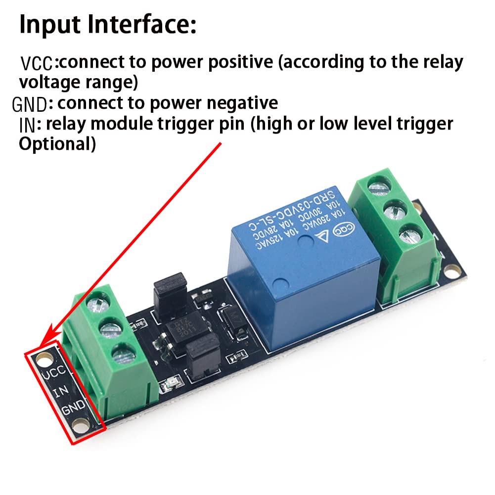 Relay Module with Optocoupler High/Low Level Trigger for Arduino (3, 3V Relay 1 Channel)