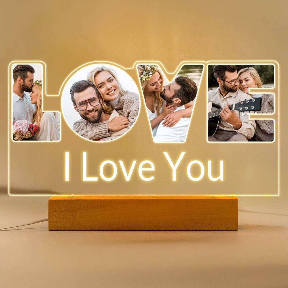 Custom Picture Frames, Personalized Photo Frames, Customized Picture Frame, Personalized Anniversary Valentines Day Gifts for Women Men Her Him Girlfriend Boyfriend Couple Mom Dad Family Pet
