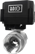 BACOENG Motorized Ball Valve, 2 Wire Auto Return 1" Stainless Steel Electrical Ball Valve with Full Port, AC/DC9-24V Manually Closable (Normally Closed), Black