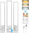 Under Cabinet Lights Wireless,Motion Sensor Light Indoor Closet Lights with Remote Control,3 Color Temps,LED Rechargeable Battery Operated,Under Counter Lights for Kitchen,Wardrobe,Pantry,Bedroom