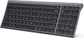 iClever BK10 Bluetooth Keyboard, Wireless Rechargeable Ultra-Slim Keyboard with Long Battery Life, Compatible with iOS, Android, Windows, Mac for iPad, Tablet, Laptop, PC, Phone (Gray Black)