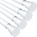 4 Pack White Tension Curtain Rod for Windows 30 To 64 Inch White Tension Rod 7/8" Adjustable Spring Curtain Rod No Drilling Tension Shower Curtain Rods for Closet Doorways