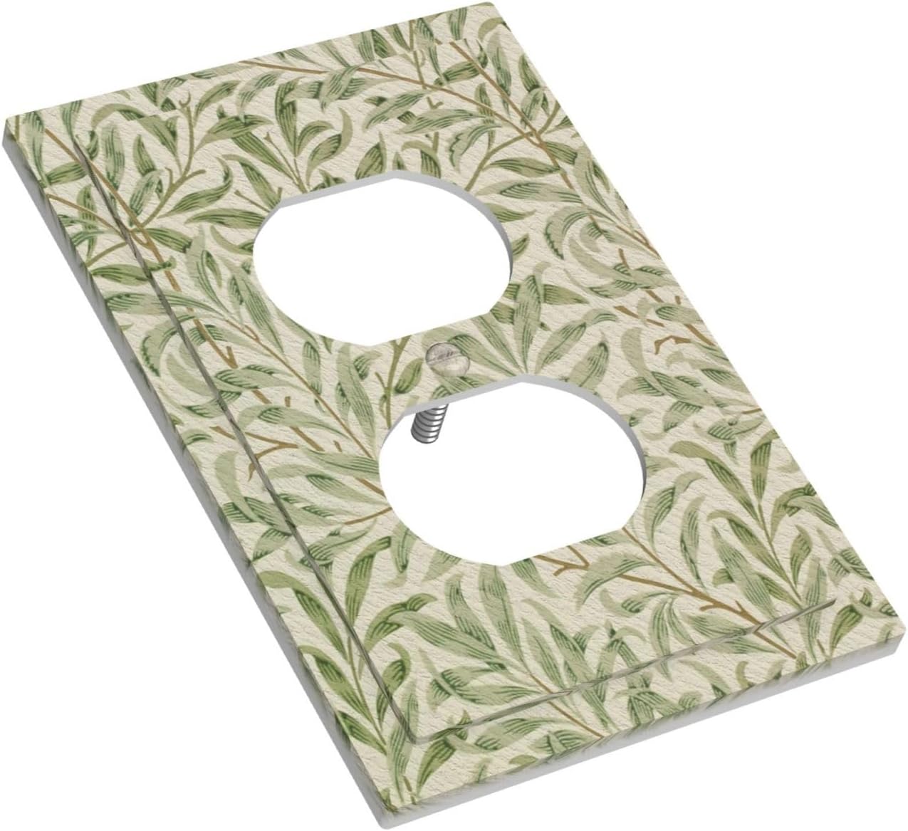 Decorative Outlet Covers Vintage Morris Willow Leaf Green Leaves 1 Gang Wall Plate Receptacle Duplex Light Switch Cover Plate Single Dual Plug Covers Electrical Switchplate Faceplate