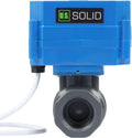 U.S. Solid 3/4" UPVC Motorized Ball Valve - Plastic Electrical Ball Valve with Standard Port, 2 Wire Auto Return, 9-24V AC/DC, Normally Closed