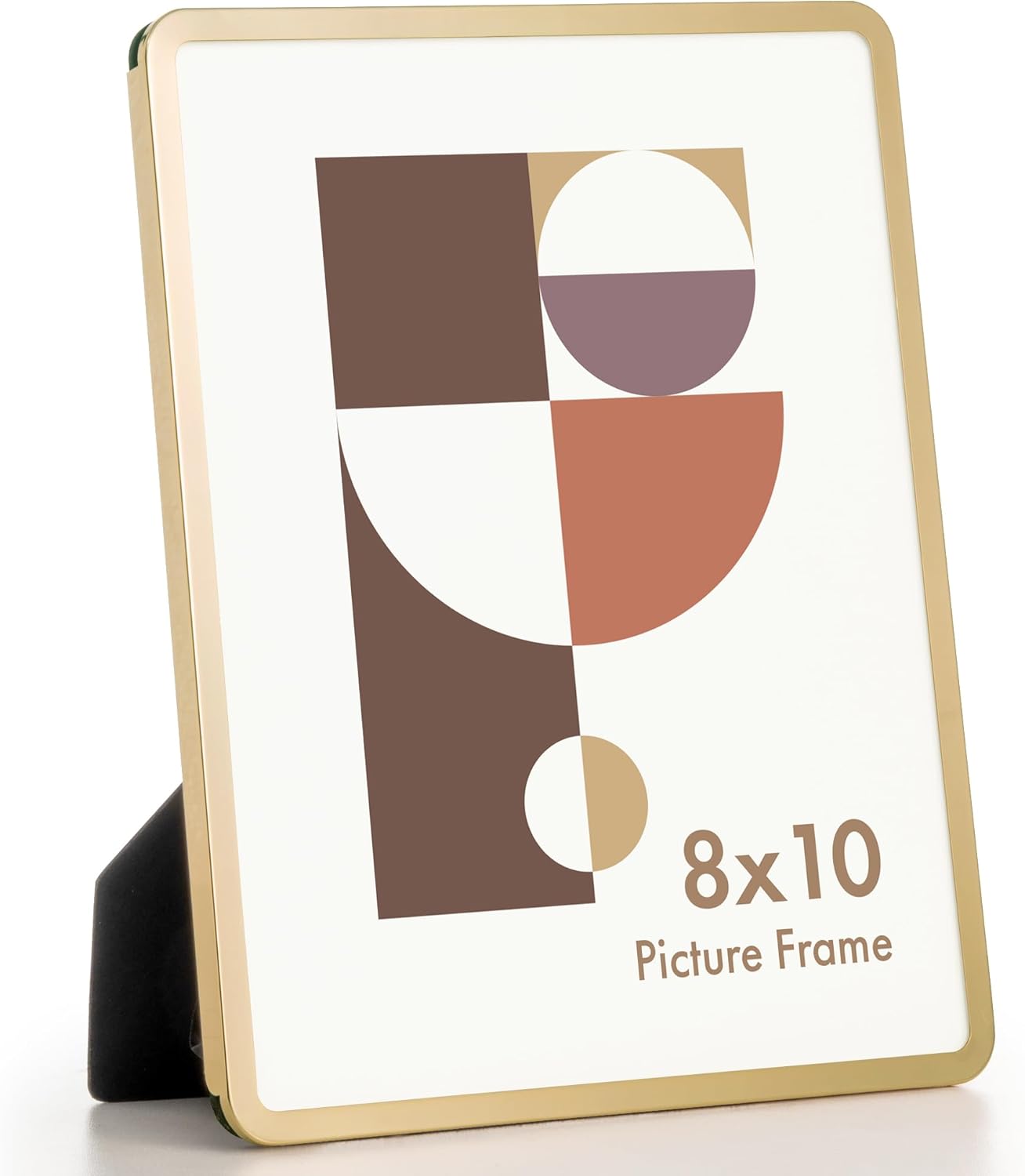 Axeman 8x10 Picture Frame-Metal Rounded Corner Frame 8x10, 8''x10''Photo Frame with Tempered Glass,Tabletop and Wall Display, One-Piece 8 By 10 Metal Picture Frame for images, Gold