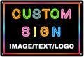 Custom Signs Outdoor Metal Sign - 12 x 8 Customized Personalized Aluminum Signs for Office, Home, Business, Decor, Custom Road Signs, Rust-Proof Sign (Colorful Text Box)