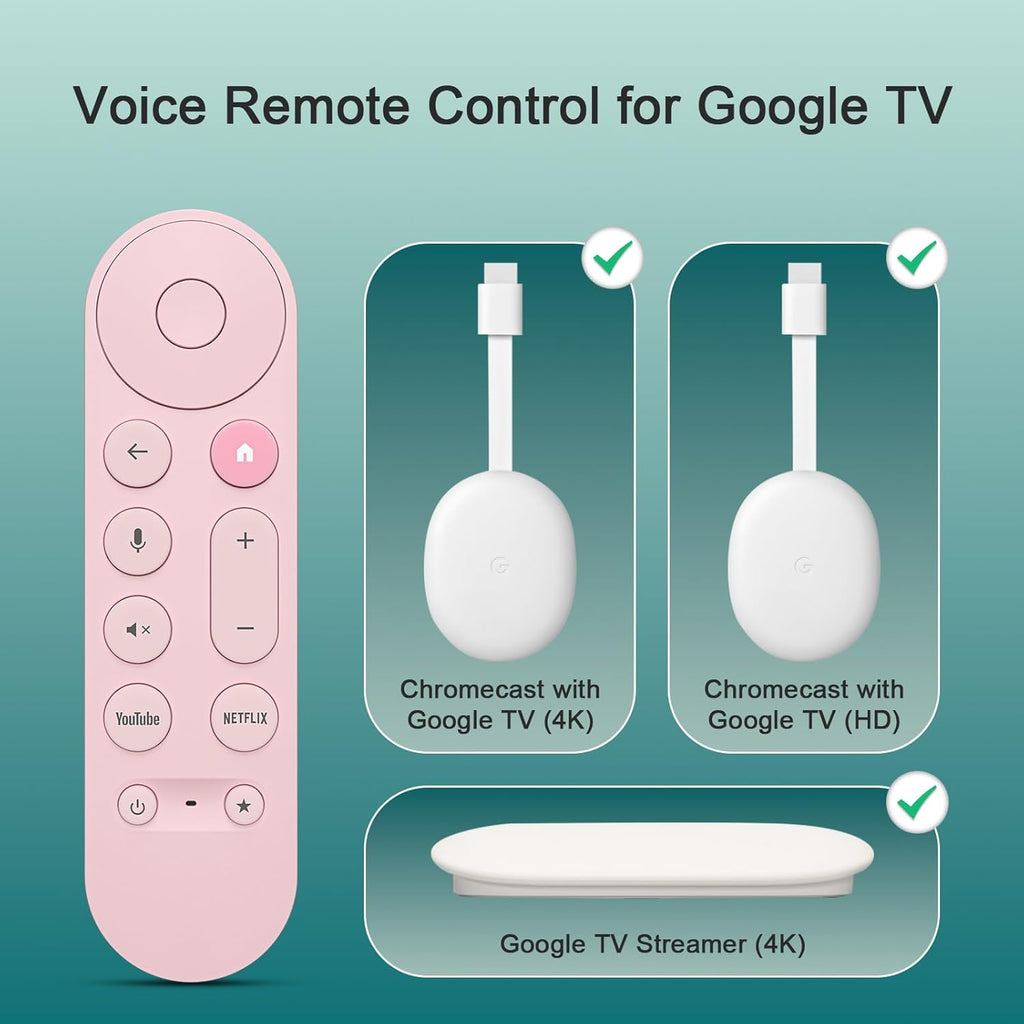 Voice Replacement for Google-Chromecast-TV-Remote, for Chromecast with Google TV Remote, for Google TV Streamer.1-Year Warranty.