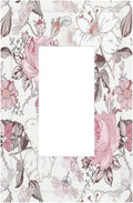 Decorative Outlet Covers Modern Watercolor Flower Pink White Wildflower 1 Gang Single Rocker Light Switch Cover Plate Wall Plates GFCI Faceplate for Bedroom Home Decor