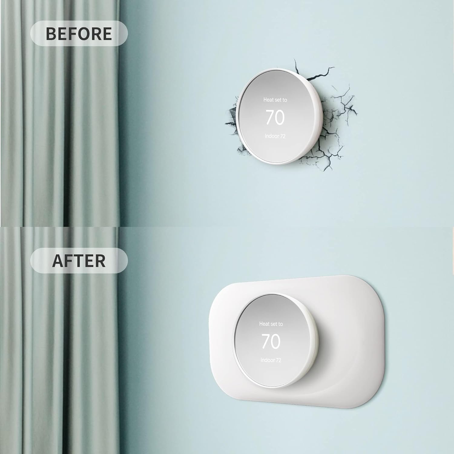 Petrichor Nest Thermostat Wall Plate - Compatible With Google Nest 2020 - Trim Kit, Cover Accessory for Easy Installation (2 Pack White)