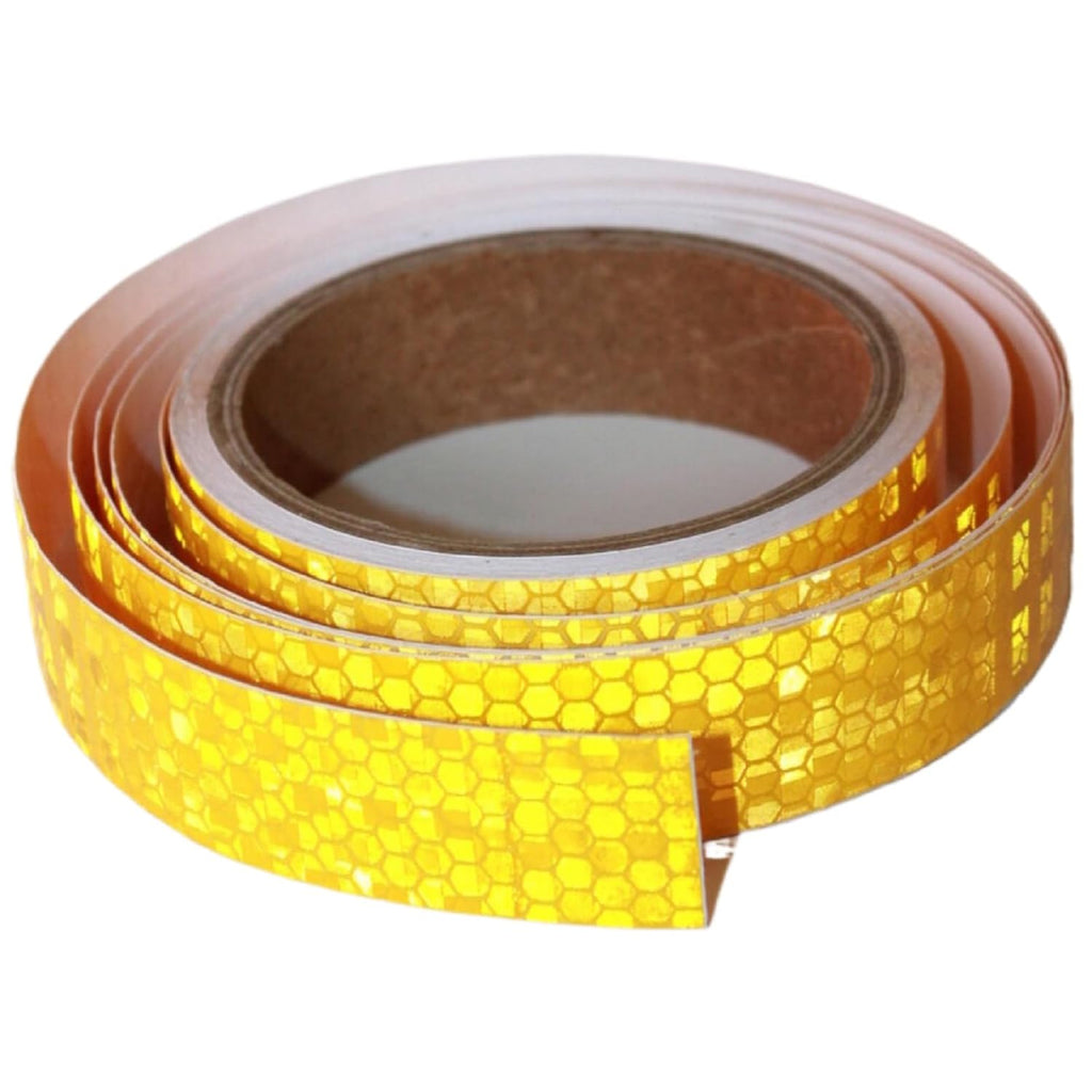 Yellow Reflective Tape 1 inch, Outdoor Waterproof High Visibility Warning Industrial Marking Tape, Safety Stickers (15 feet)