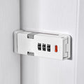 Cabinet Lock，Barn Door Latches,3-Digit Combination Security Locks,Combination Security Lock,for Office File Cabinet,Drawers,Locker,Small Door,Cupboard (1, White_90 Degree)