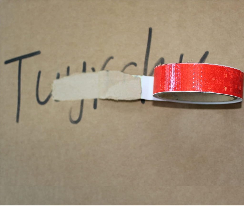 Red Reflective Tape Outdoor Waterproof 1 inch, High Visibility Warning Industrial Marking Tape, Safety Stickers (15 feet)