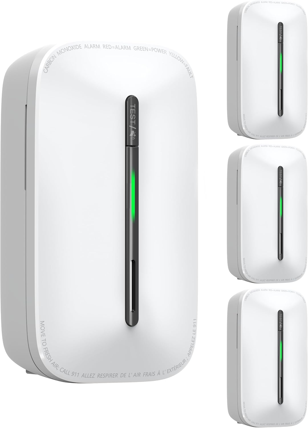 Ecoey Carbon Monoxide Detectors Plug-in with Advanced Electrochemical Sensor 10 Year Carbon Monoxide Detector Foldable Plug with Battery Backup CO Detector for Home and Kitchen FJ146A, 4 Packs