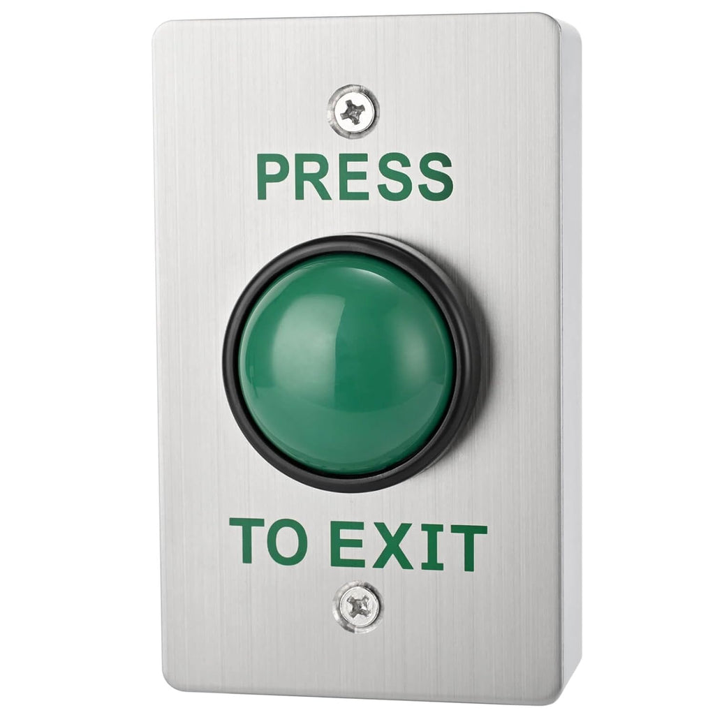 Push to Exit Button for Door Access Control Big Press Button IP68 Waterproof 304 Stainless Steel Shell with Back Mounted Box NO/COM Output