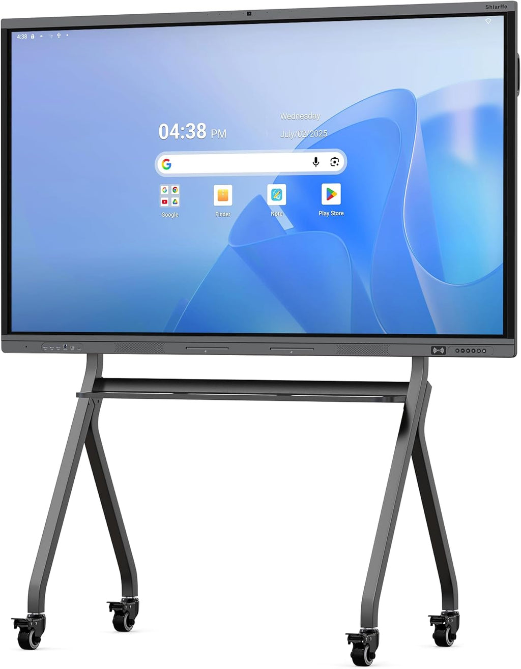 Shiarffe X5 Smart Board with Stand 4K Interactive Whiteboard EDLA-Certified All-in-One Touchscreen Digital Display Built-in 48MP Camera Mics and Speaker for Classrom Hybrid Work