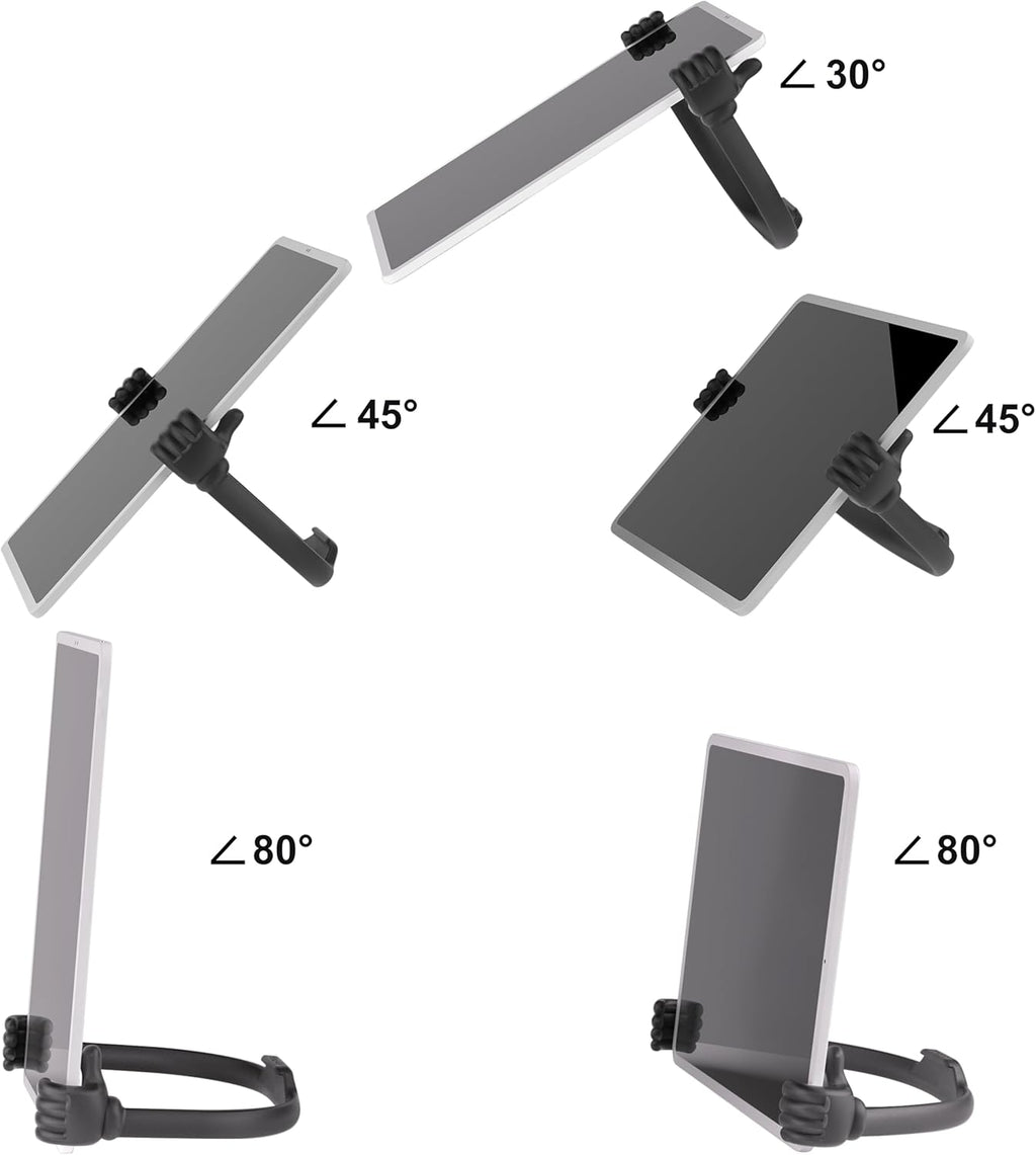 Honsky Adjustable Tablet Stand, Portable Phone Holder for Desk Bed - Multi-Angle Drawing Stand Compatible with All Tablets (2 Pack of Black)