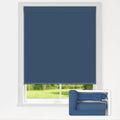 LazBlinds No Drill Blinds for Indoor Windows, Blackout Roller Shades, Cordless Window Blackout Blinds, Thermal Insulated Fabric UV Protection for Home and Office, 27" W x 48" H, Navy Blue