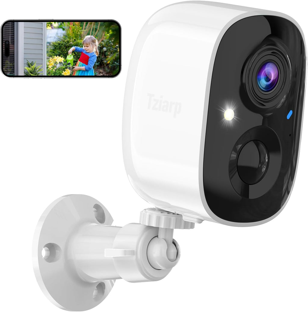 2K UHD Smart Wireless Security Camera Indoor/Outdoor,Battery Powered WiFi Camera with Color Night Vision, Motion Detection, 2-Way Audio, Weatherproof, Cloud/SD Storage for Home Security (2.4GHz Only)