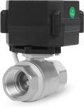 1/4" Motorized Ball Valve - 9-24V AC/DC Automatic Ball Valve,2 Wire Auto Return Electric Water Valve with Full Port,Stainless Steel