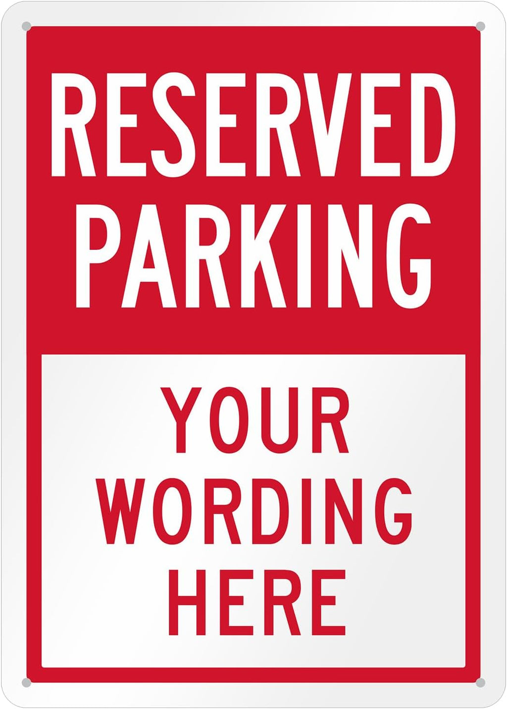 SmartSign Custom Reserved Parking Sign - 10"x14" Laminated Aluminum, 40 mil thick, Custom Metal Sign for Home, Offices, Businesses, Outdoors, Lots, USA-Made, 100+ Years of Sign Expertise