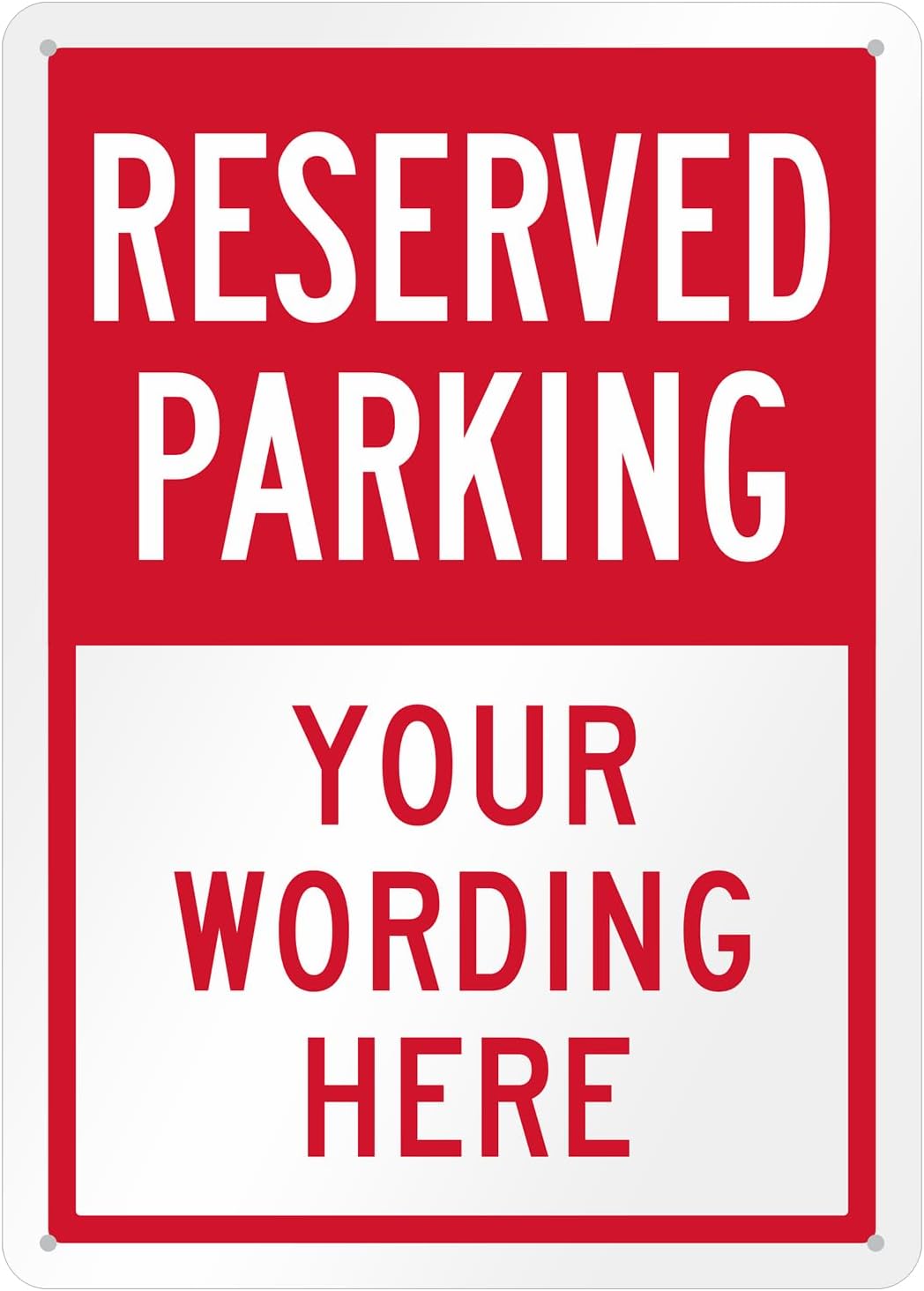 SmartSign Custom Reserved Parking Sign - 10"x14" Laminated Aluminum, 40 mil thick, Custom Metal Sign for Home, Offices, Businesses, Outdoors, Lots, USA-Made, 100+ Years of Sign Expertise