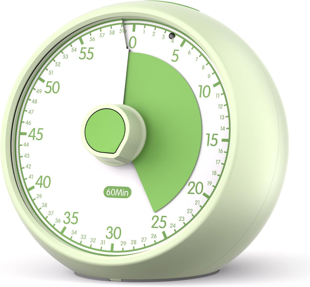 Visual Timer for Kids 60-Minute - Silent Analog Countdown Time Timer with Optional Alarm, Focus Tool for ADHD & Autism, Time Management for Homework, Chores, Office, Kitchen, Teaching & Study Routines