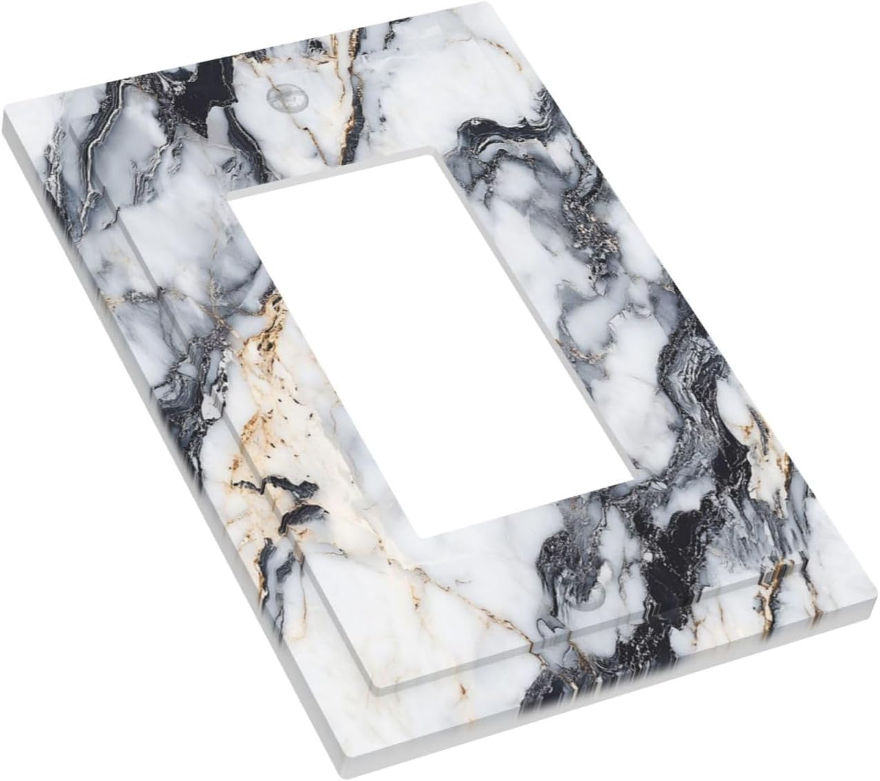 Decorative Outlet Covers Black Gold Marble Abstract Modern Luxury 1 Gang Single Rocker Light Switch Cover Plate GFCI Wall Plates Electrical Switch Plate Cover for Bedroom Home Decor