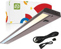 ASD Swivel LED Under Cabinet Lighting Bronze, 32 Inch 16W, Hardwired or Plug-in, 2700K/3000K/4000K, Hi/Low Switch, Rotatable Lens, Dimmable Linkable Under Counter Light for Kitchen, ETL & Energy Star