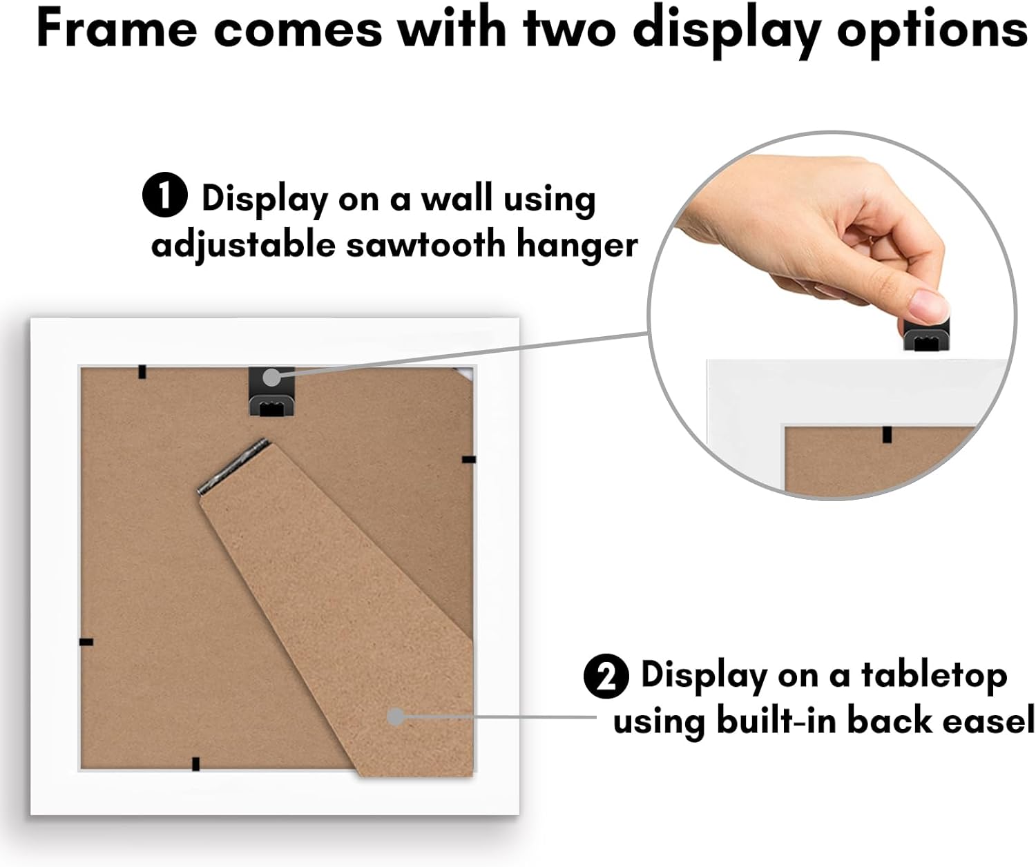 Americanflat 5x5 Picture Frame with Shatter-Resistant Glass - Signature Collection - Gallery Style Frames Made of Engineered Wood - Square Frame for Tabletop and Wall Display - White