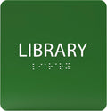6" X6" Library Sign - ADA Compliant Tactile Graphics Grade 2 Braille Text Acrylic Wall Sign - Quiet zone, Information Convey, Group Study Room Door Signs for Office, School, Home