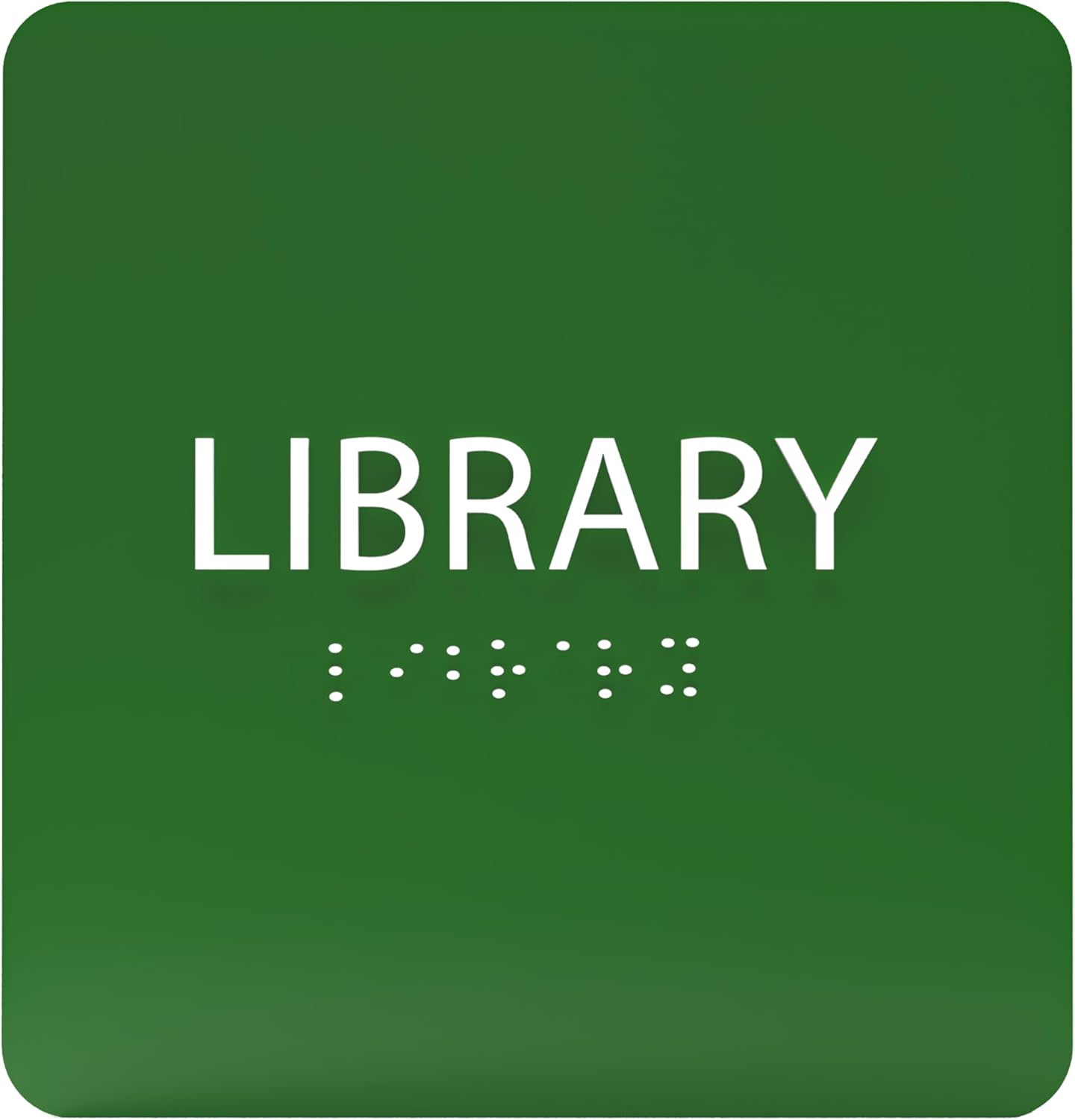 6" X6" Library Sign - ADA Compliant Tactile Graphics Grade 2 Braille Text Acrylic Wall Sign - Quiet zone, Information Convey, Group Study Room Door Signs for Office, School, Home