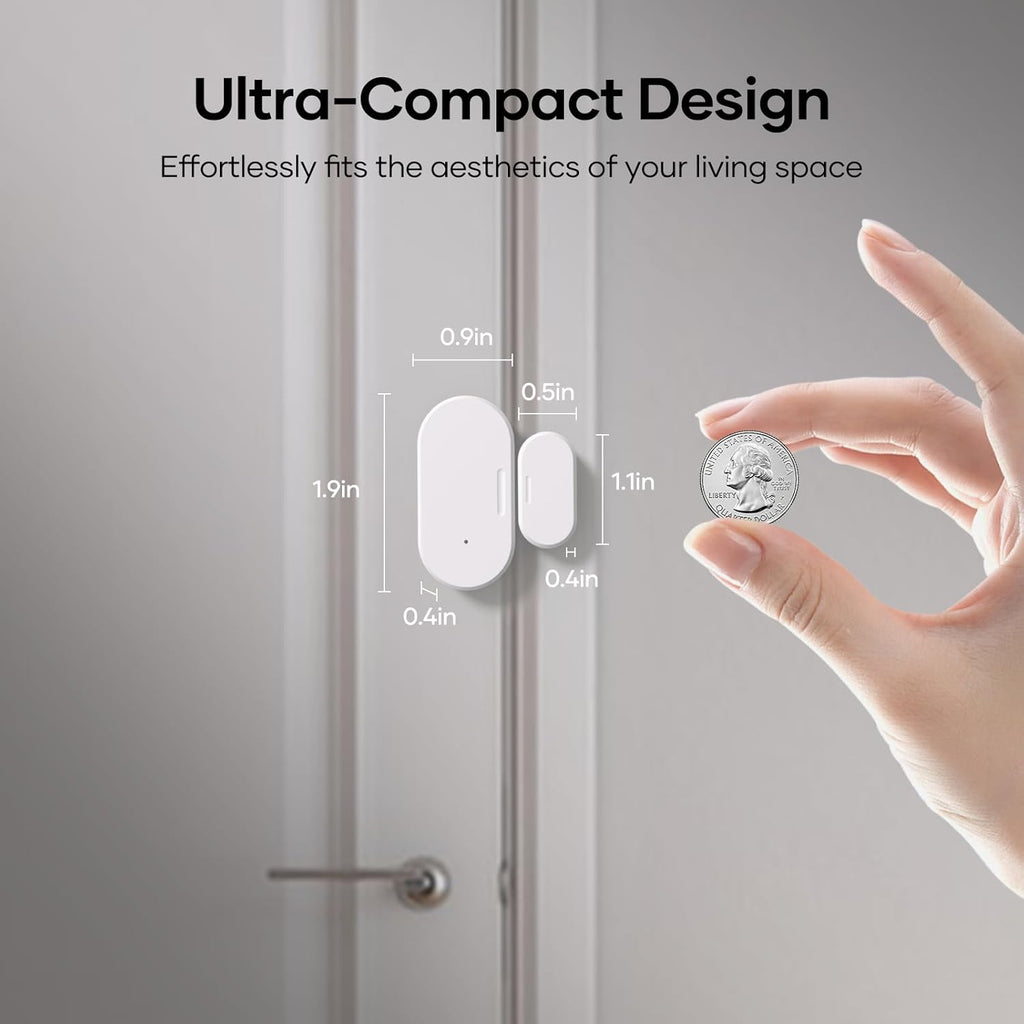 Zigbee Door Sensor 2 Pack, Mini Smart Door Sensor, Home Automation, Kid Safety, Compatible with SmartThings, Alexa, Home Assistant, Aeotec, Hubitat, Homey with Build-in Zigbee Hub, Hub Required