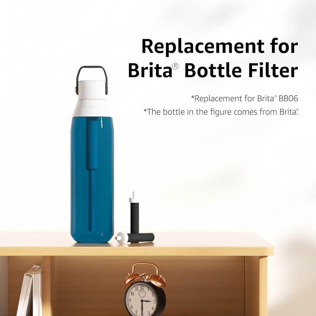 AQUA CREST Water Bottle Filter, Replacement for Brita® BB06, Brita Hard Sided, Stainless Steel and Plastic Bottle Filter, 10 Count