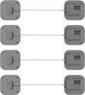 Refrigerator Lock, Heavy Duty Fridge Lock, Combination Lock for Refrigerator Cabinets, Drawers, Safety, Easy Install No Keys Needed (Grey-4Pack)