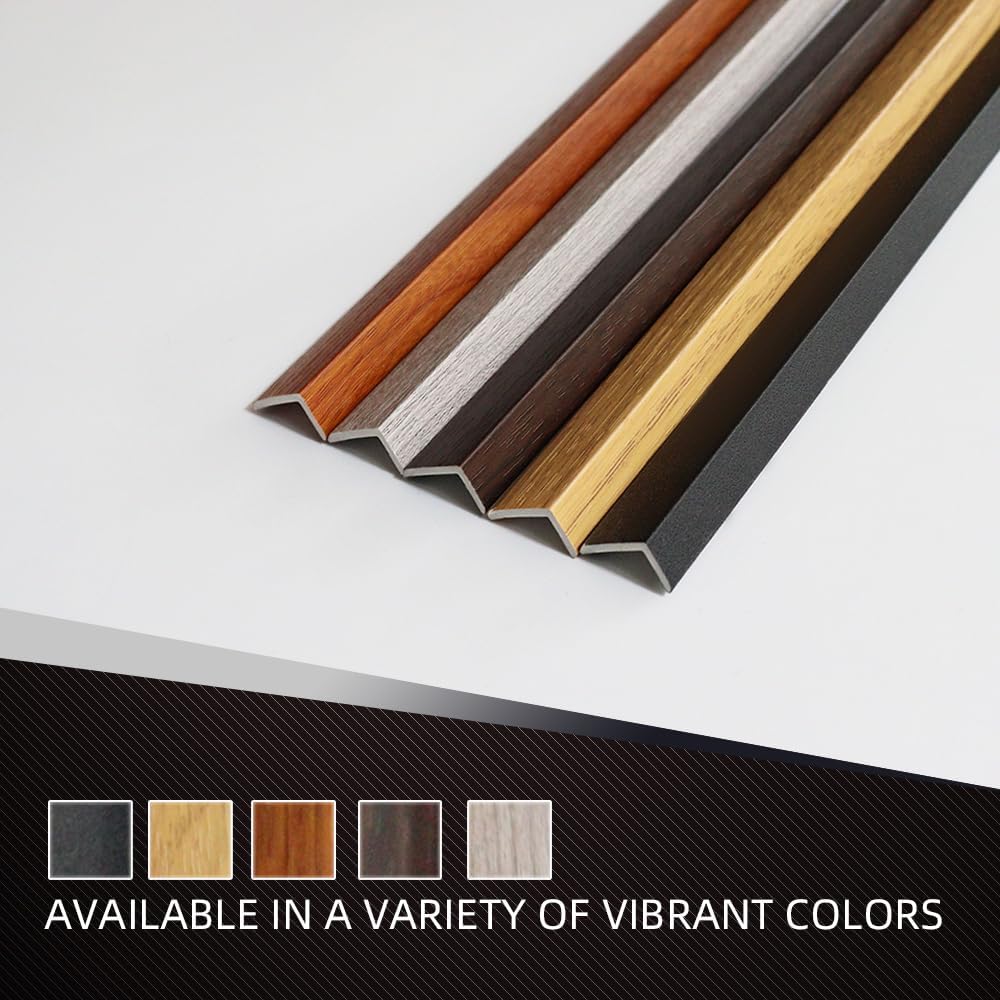 OUZUGIE 8-Pack 57 Inches, WPC Slat Wall Panel Trim,Corner Guard for Low Grille (Teak)