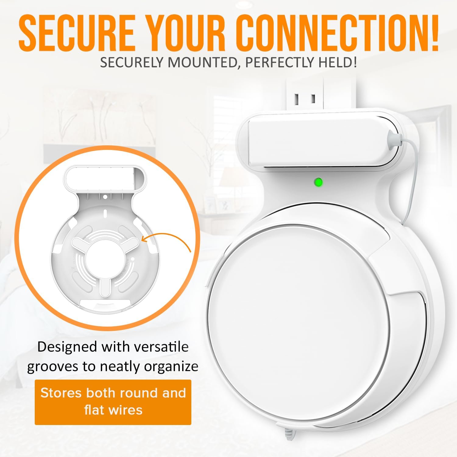 Wall Mount Bracket for TP-Link Deco BE23/BE25/BE3600/BE5000 Mesh WiFi 7 System Network and Power Cord Management Space-Saving TP-Link WiFi 7 Router Wall Mount Bracket (White-3Pack,White)